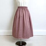 オーガニックWガーゼ◇オールドローズ◇ギャザースカート◇釜もみ仕立てでふっくら