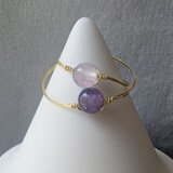 18KGP｜ お守りリング　アメジスト　天然石　指輪　金属アレルギー対応　 フリーサイズ　ピンキーリング　ゴールド