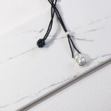 ツインパールとシルクのネックレス