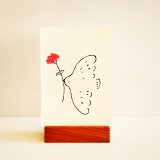 カード立てとポストカードのセット　・母の日ギフト・カーネーション・ポストカード立て