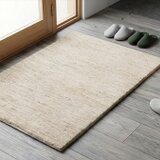 夏は涼しく冬は暖かい ガゼニラハット　無染め　玄関マット　129x77㎝　アイボリー