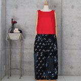 絣　パッチワークのぷっくらパンツ　 フリーサイズ   　着物リメイク　