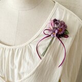 〈染め花〉小ぶりな花束コサージュ009