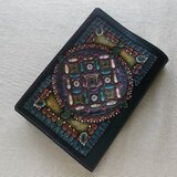 新書ブックカバー  牛革　刻印＆拭き染め