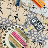 「針と糸」「poupée et poupée(人形の人形）」ラッピングペーパー