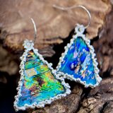 ローマングラス・シルバーピアス(送料無料)