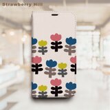 花 ベルトなし 帯なし ベルトレス 手帳型 iPhone スマホ ケース カバー