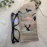 ＊ハンドメイドメガネケースリネン音の絵ぼーあんぼーあん、ぼーあんのメガネケース普通タイプ