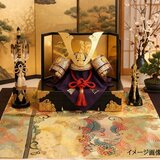 【J-097】65×75cm和風マット/アンティーク帯リメイク/鶴唐草/敷物・ラグ/日本製