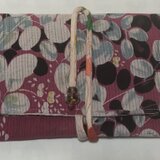 ８６７１　花柄の絽の着物で作った和風財布・ポーチ