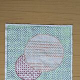 刺し子ふきん　　「まる二つ」　　８−⑤