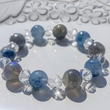 『スコルザライトインクォーツ（ラズライト）&ラブラドライト&クリアクォーツのブレスレット✨思考の習慣の変化に』