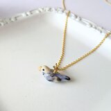 セキセイインコ・バイオレット系のネックレス