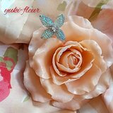 ★粘土の花[薔薇のコサージュ・オレンジ]★