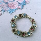 light blue purple rhinestone vintage bracelet ヴィンテージブレスレット