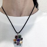 【限定】天然石ペンダントトップ　シルバー925 一点物　マルチカラーカボション