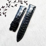 腕時計ベルト 20-18mm クロコダイル ブラック #215