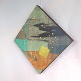 壁飾り　菱形「黒い影」