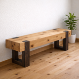 【横幅118cm】無垢材のどっしり木製ベンチ｜花台・ディスプレイ台にも｜サイズオーダー対応