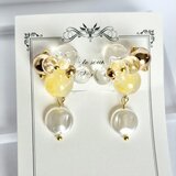 ミモザ雫｜春アクセサリー / ミモザピアス / イエローアクセサリー / パールピアス / レジンピアス /