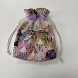 おめかしフリル巾着　うさぎ　猫