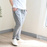 リラックススウェットニットジョガータイプパンツ：杢グレー