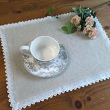 アンティーク風ラミーリネン♪ランチョンマット　コットンレース　カフェマット