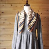 ヴィンテージスカーフ　YSL　茶小花  ヨーロッパ古着