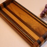 アイアンをあしらった無垢の木の小物トレイです。（新作です！）