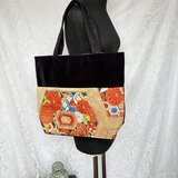 着物バッグ 帯リメイク　サブバッグ トートバッグ 大容量 A4収納可 和柄 ハンドメイド 一点物　034