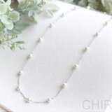 貝パール　ステーション ネックレス / サージカルステンレス【4mm】