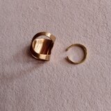 【一点限り】 2点セット 真鍮デザインイヤーカフ（幅広デザイン×シンプル）