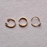 【一点限り】 3点セット デザイン真鍮 シンプルイヤーカフ