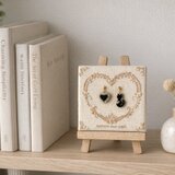 ハート柄ディスプレイパネル×選べる犬猫モチーフ刺繍ピアス／イヤリングセット《お部屋に飾れるアクセサリー》