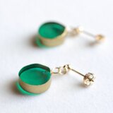 レジンアート　金彩風のピアス〈若い太陽の下で〉