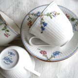 スウェーデン【ロールストランド/LOUISE】小花柄カップ＆ソーサー 5客セット