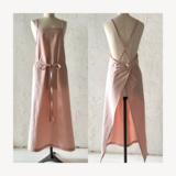 サロペット風エプロン（ミドル丈）｜  powder pink