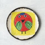 小鳥の歌シリーズ（赤い鳥）・手描き絵皿