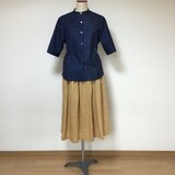 2種の大島紬を使用したブラウス　　　着物リメイク