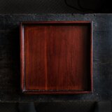 深く美しい色味◆伊勢漆器　胡桃足膳　角盆　古物　古民家　骨董・antiques　明治〜昭和初期　i1
