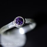 【人類の叡智の結晶】最強の人工宝石　パープルモアサナイト・シルバーリング【火竜】
