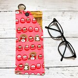 ソフトメガネケース　【和柄・ダルマ×たぬき】