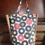 レコード柄のトートバッグ