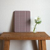「 tokimeki gingham check（ カカオ ）」＜ iPadケース ＞【手帳型ソフトタイプ】