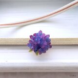 紫陽花の帯留め（ディープパープル）Ａ