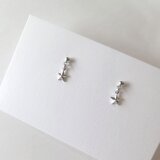 ⑯立体☆ほし★ピアス・イヤリング/シルバー