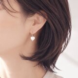 甘さ控えめハートパール・ピアス