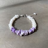 Vintage USA retro purple×white bicolor shell bracelet