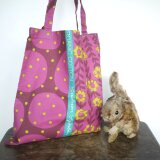 Gudrun Sjödén エコバッグ花柄ピンク　ショッパー  ミニ　 北欧デザイナー　ドイツ