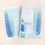 デルフィニウムの和紙レターセット ちょっと大きめ、Ｂ5サイズ縦書き